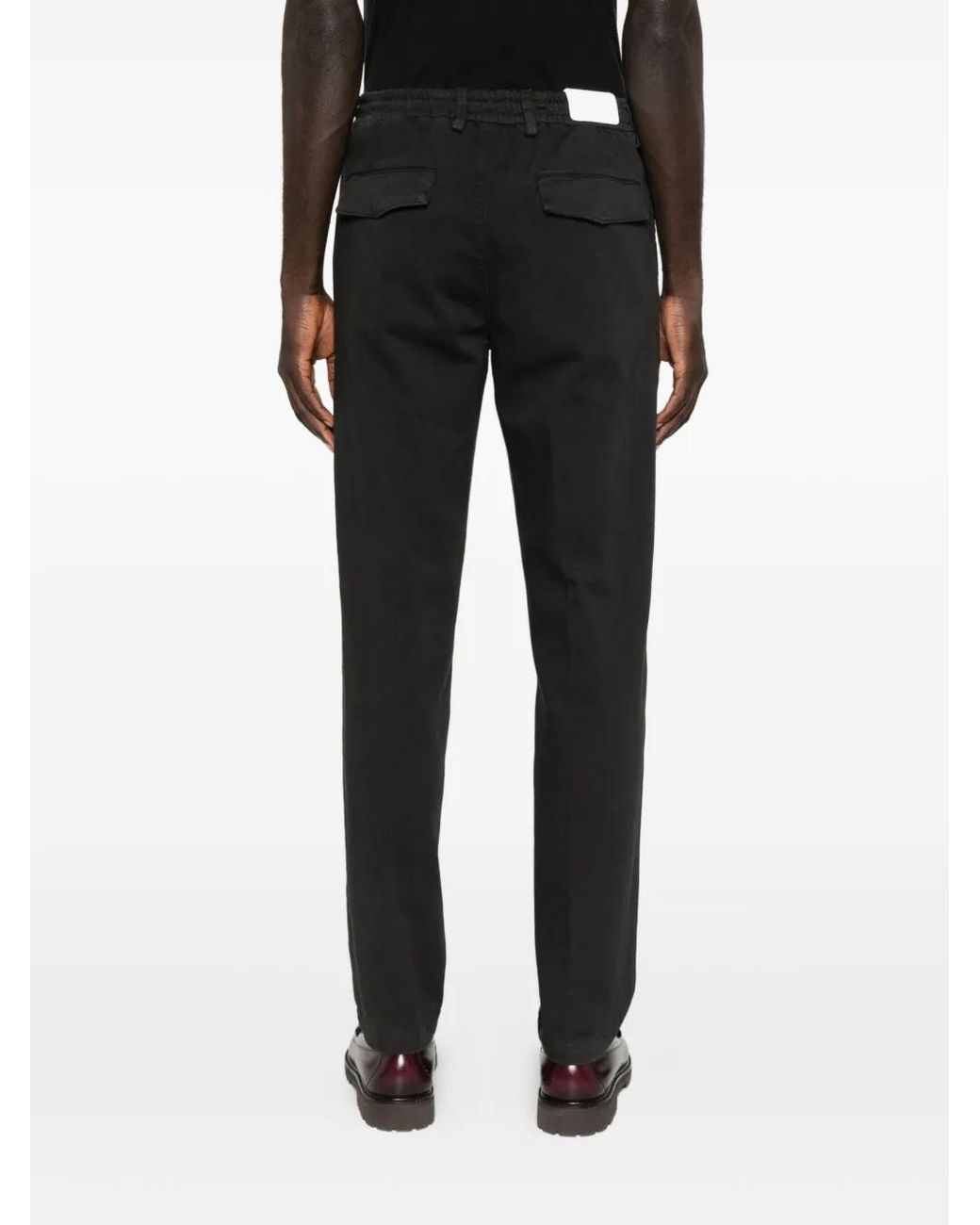 Eleventy Black Drawstring Trousers for men