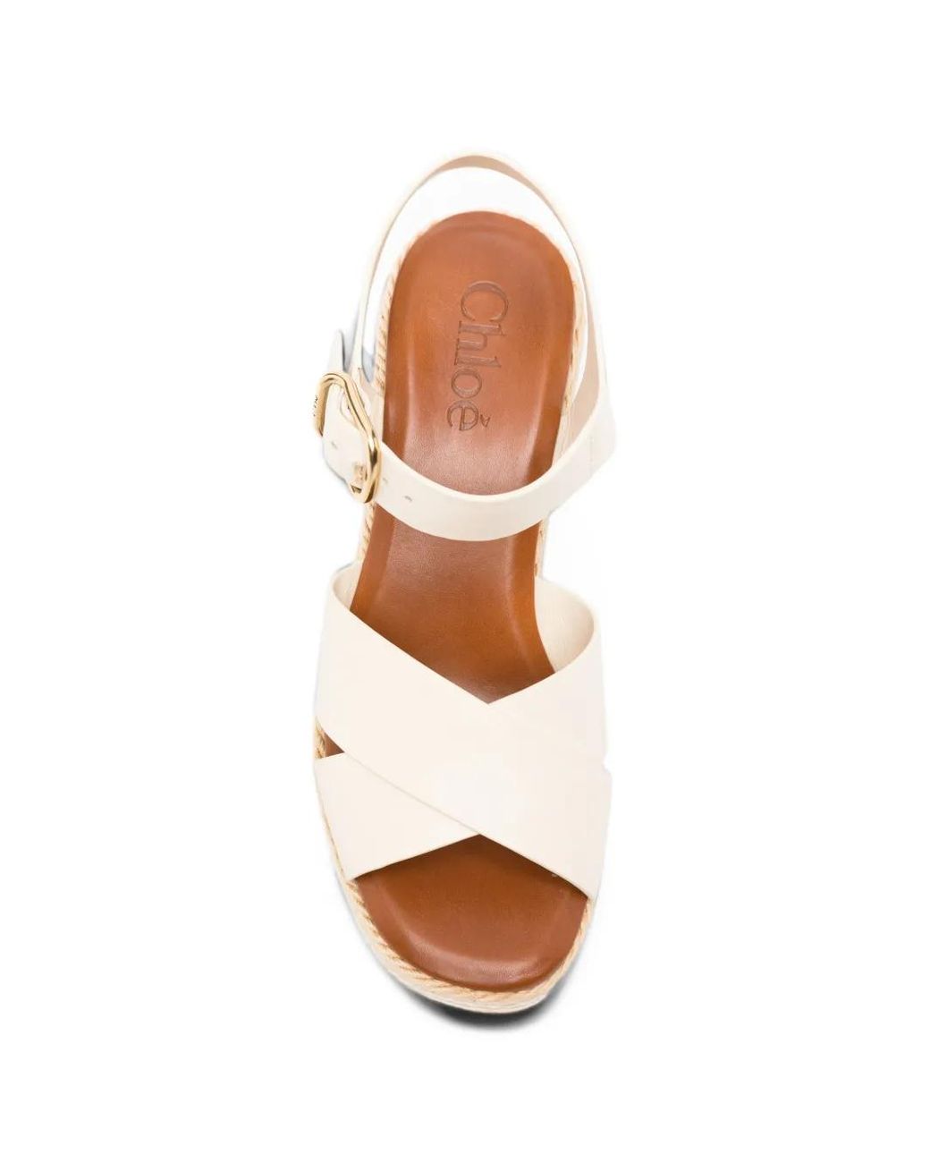 Chloé Natural Braided Wedge Sandals