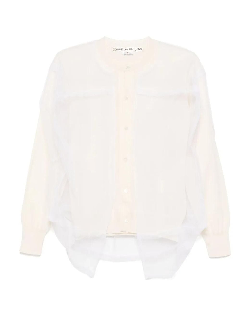 Comme des Garçons White Wool Cardigan