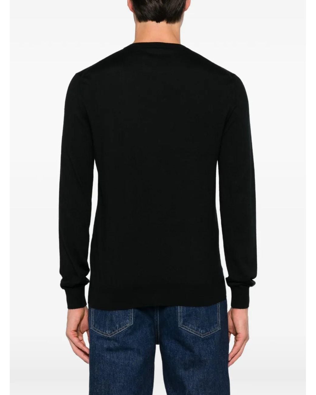 Jil Sander Black Crew-Neck Cashmere Sweater for men