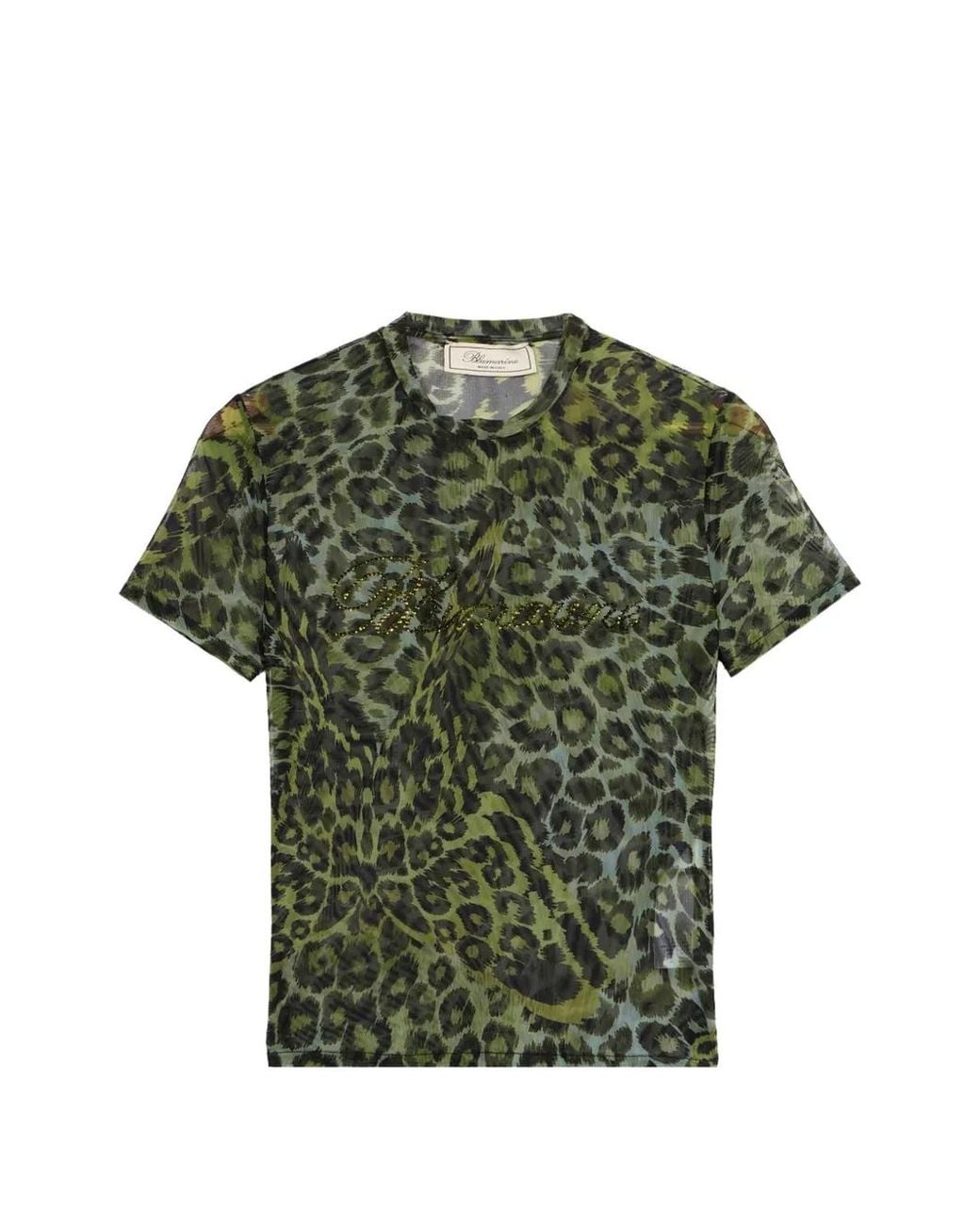 Blumarine Green Animal-Pattern Blouse