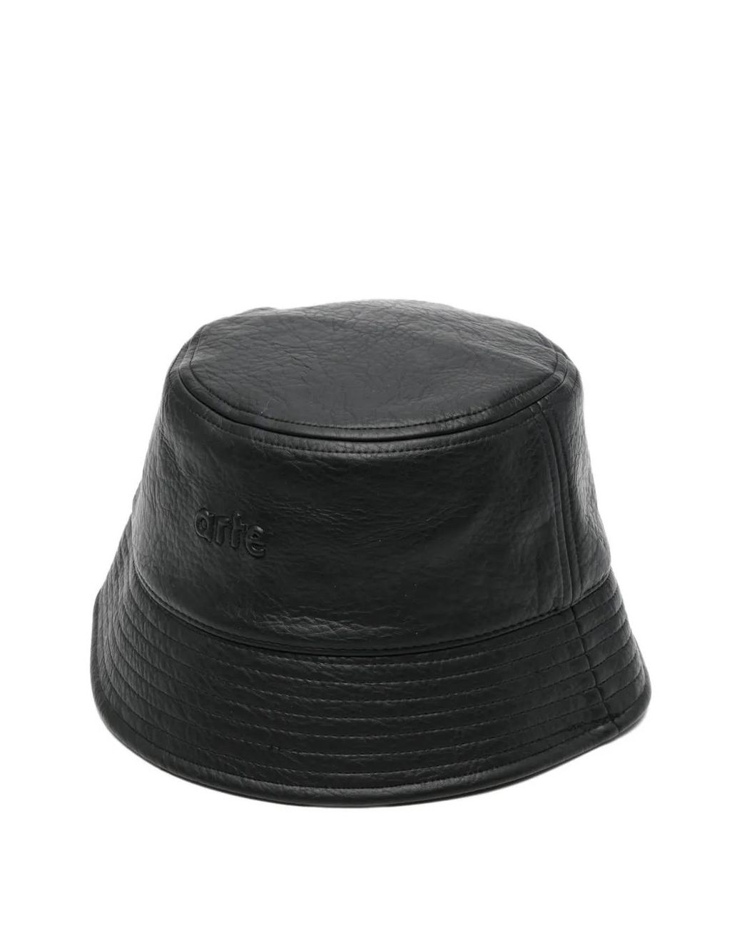 Arte' Black Embossed Bucket Beanie Hat for men