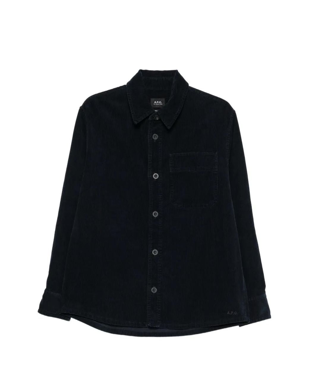 A.P.C. Black Corduroy Chest-Pocket Shirt for men