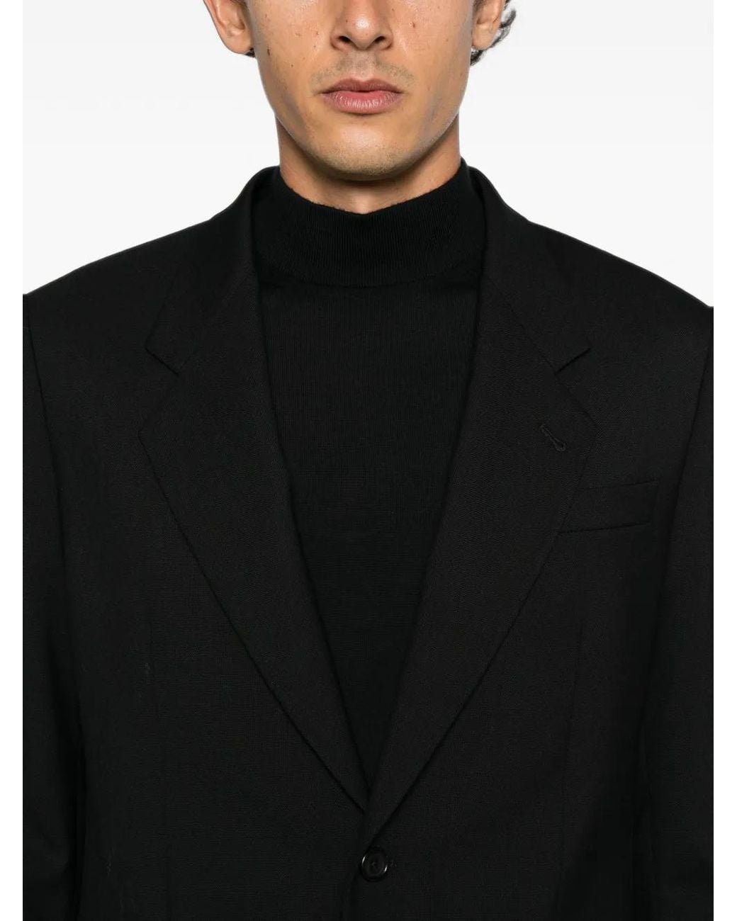 Reveres 1949 Black Single-Breasted Notched-Lapels Blazer for men