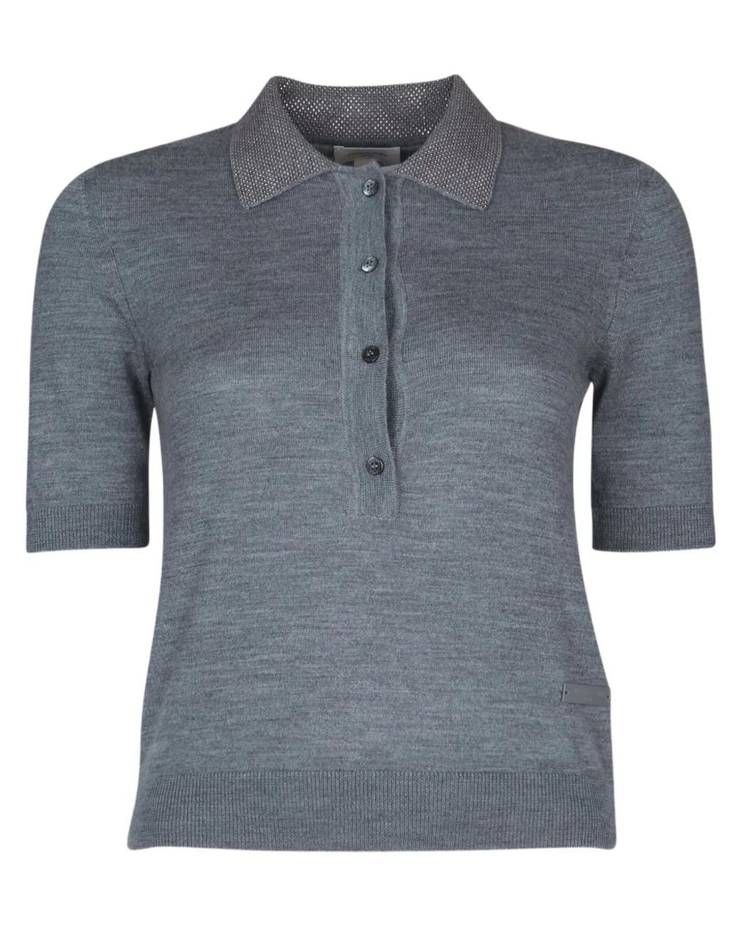 Jacob Cohen Gray Short-Sleeve Polo Top