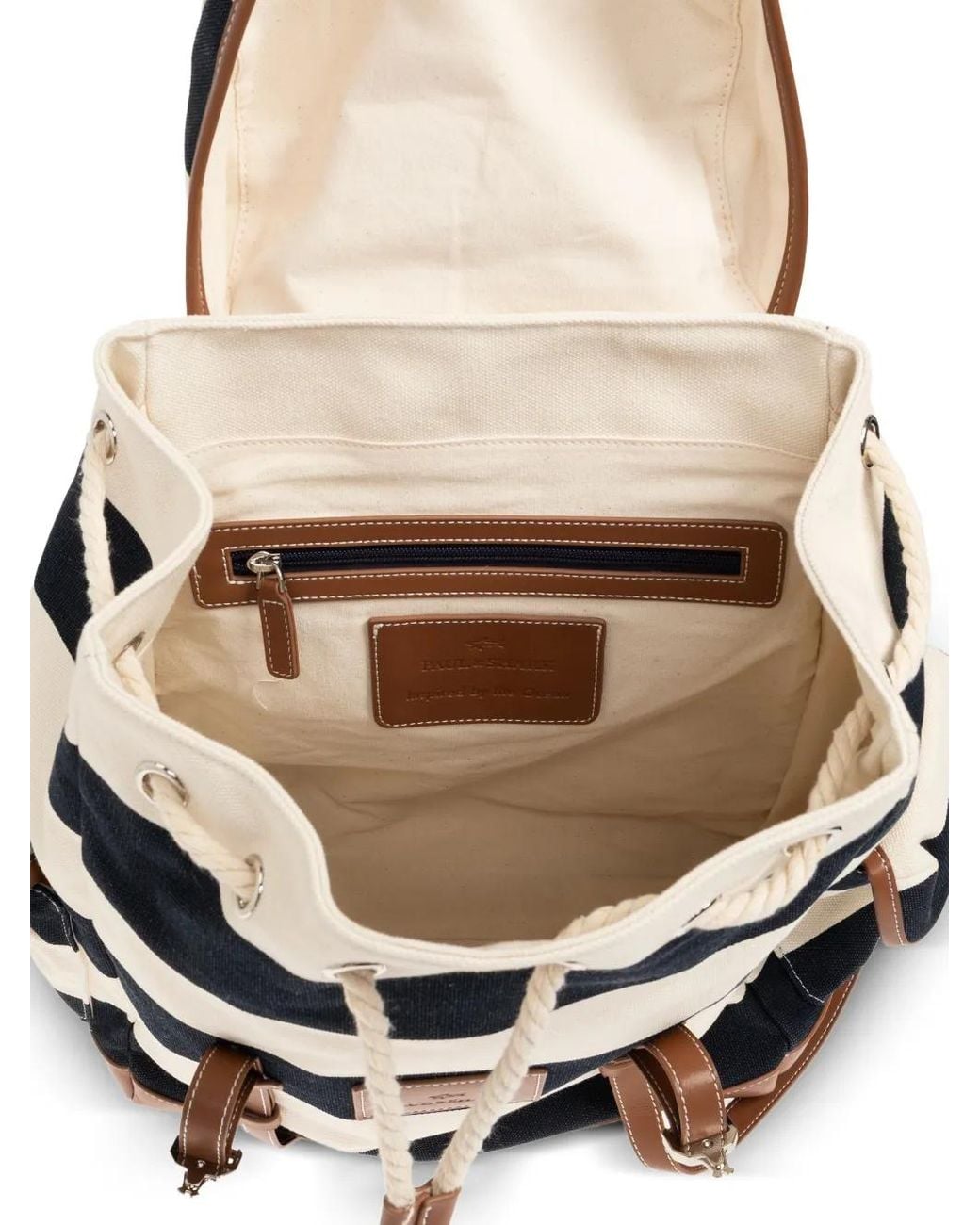 Zaino A Righe Con Coulisse di Paul & Shark in Black da Uomo