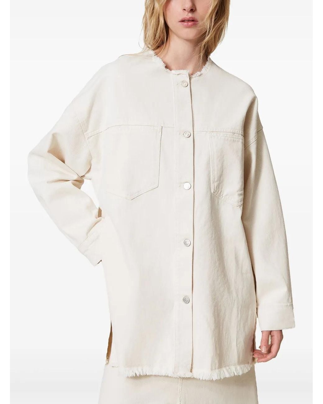 Twinset White Organic-Cotton Jacket