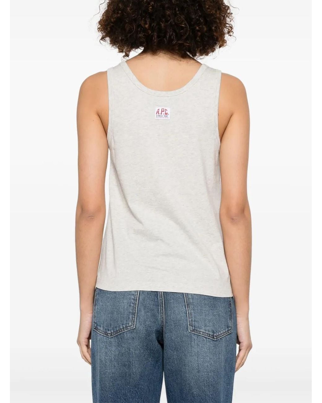 A.P.C. White Embroidered-Logo High-Neck Sweater