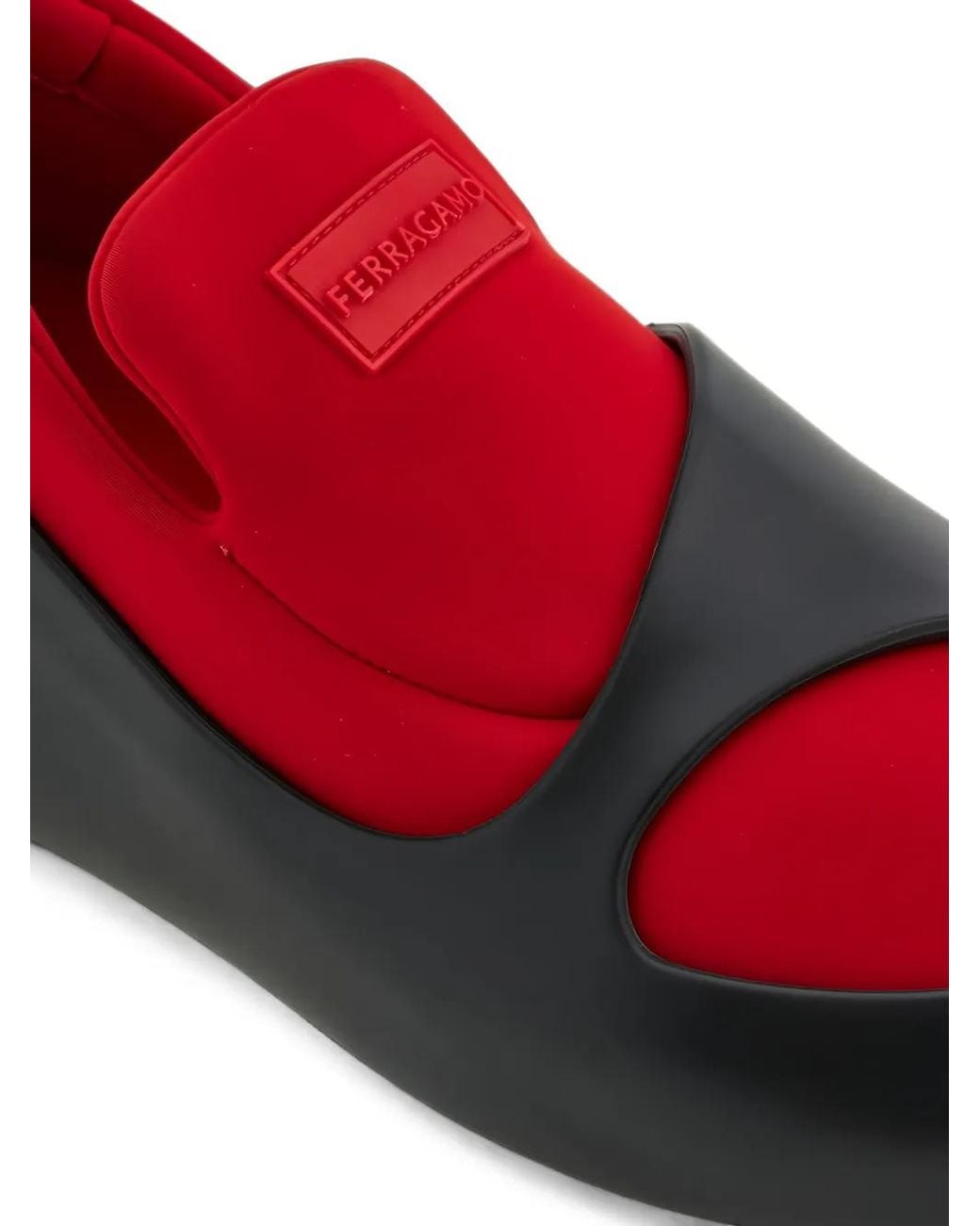 Ferragamo Red Slip-On Rubber Sneakers for men