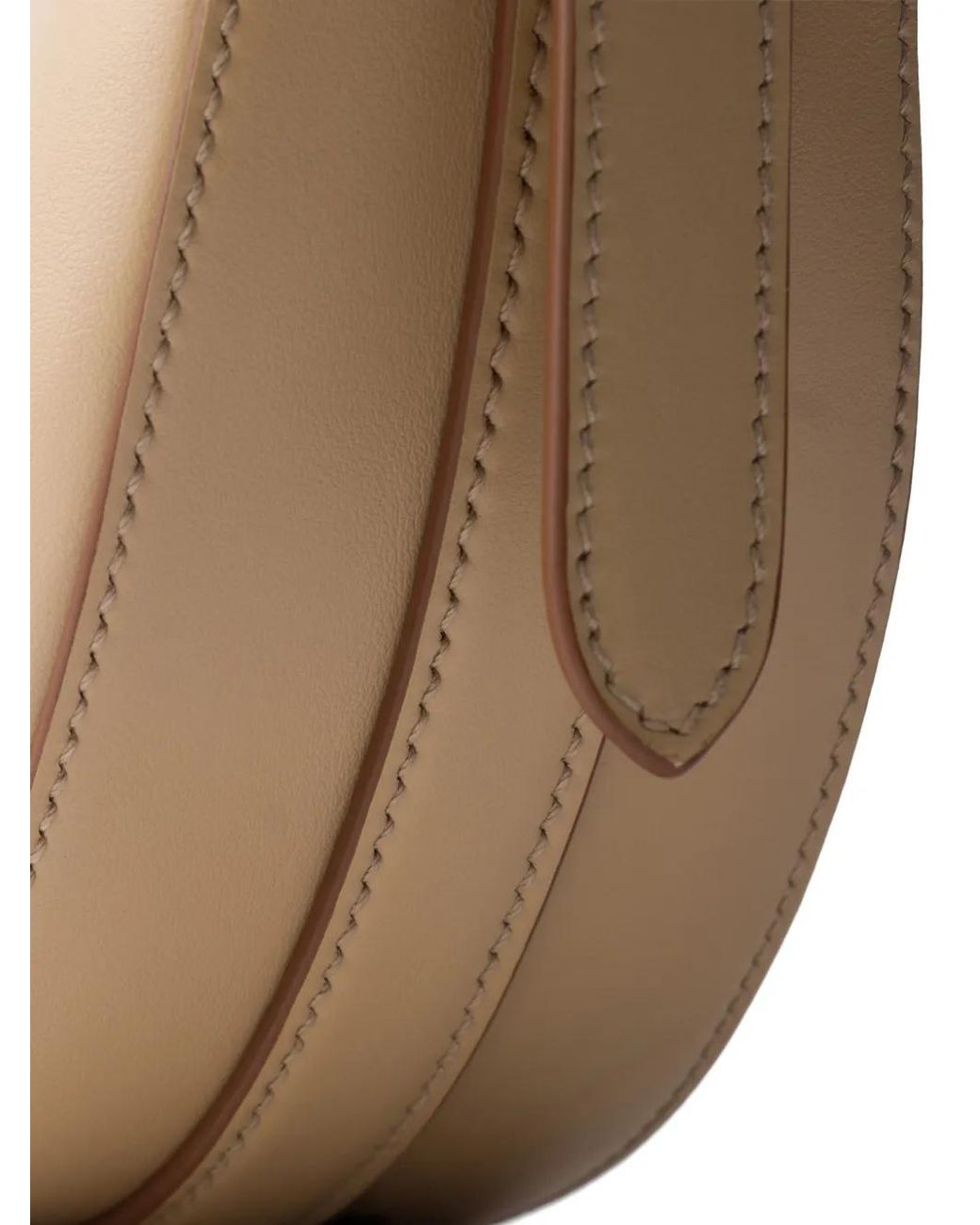 Prada Natural Mini Sac Porté Épaule Arqué En Cuir