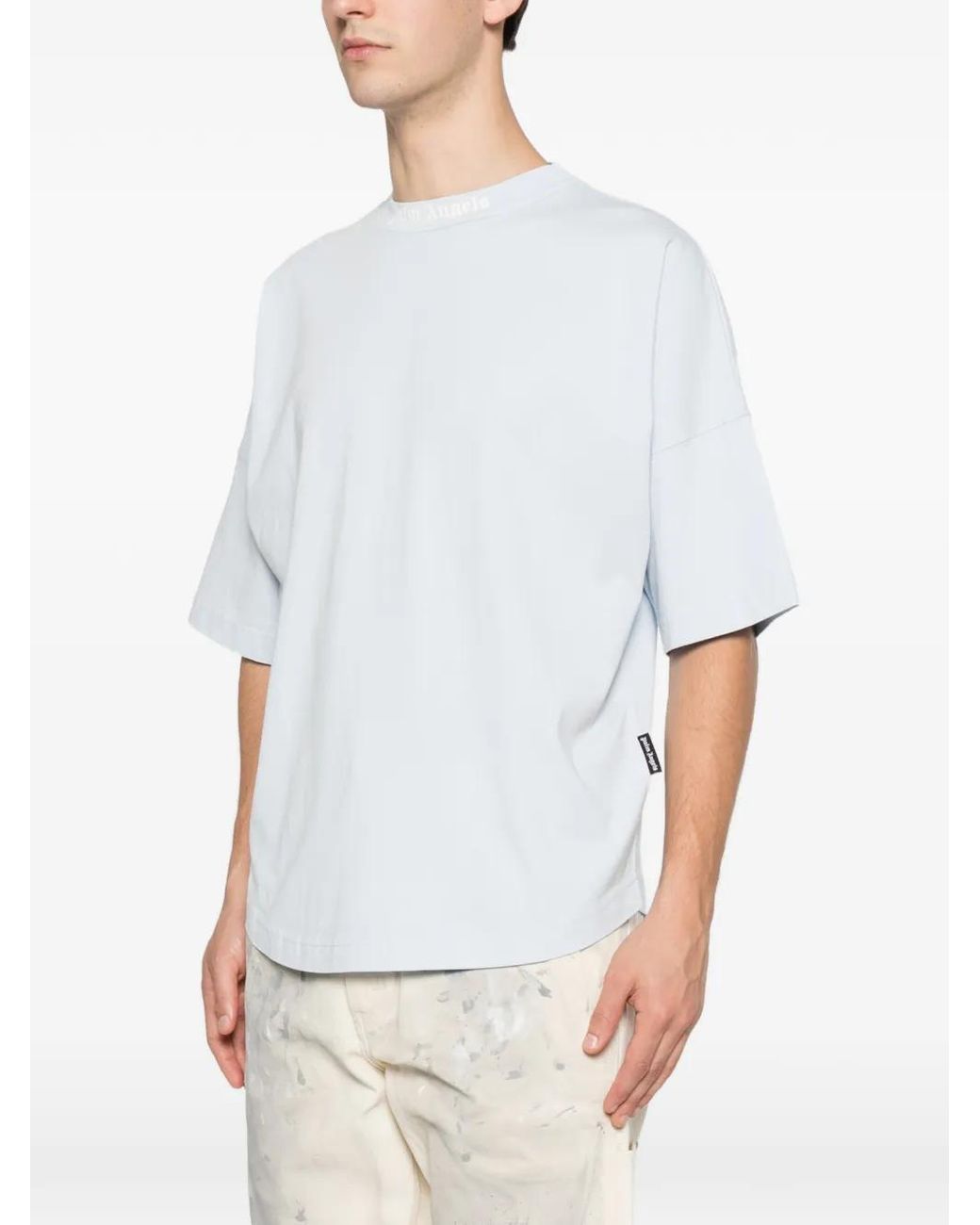Palm Angels White Classic Logo Over T-Shirt for men