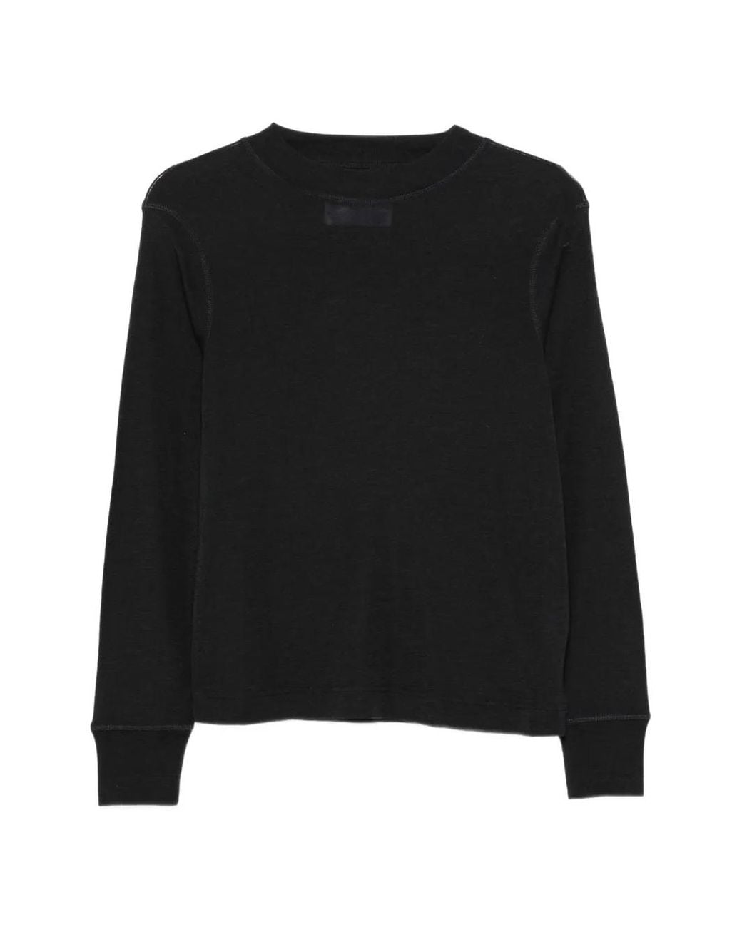 Margaret Howell Black Crew-Neck Long-Sleeve T-Shirt