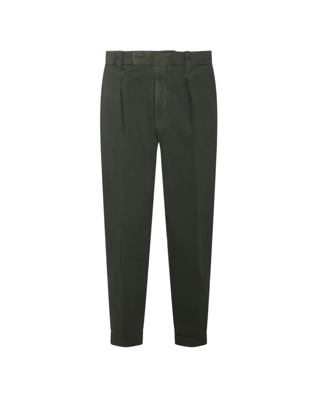 Berwich Green Pleated Turn-Up Trousers for men