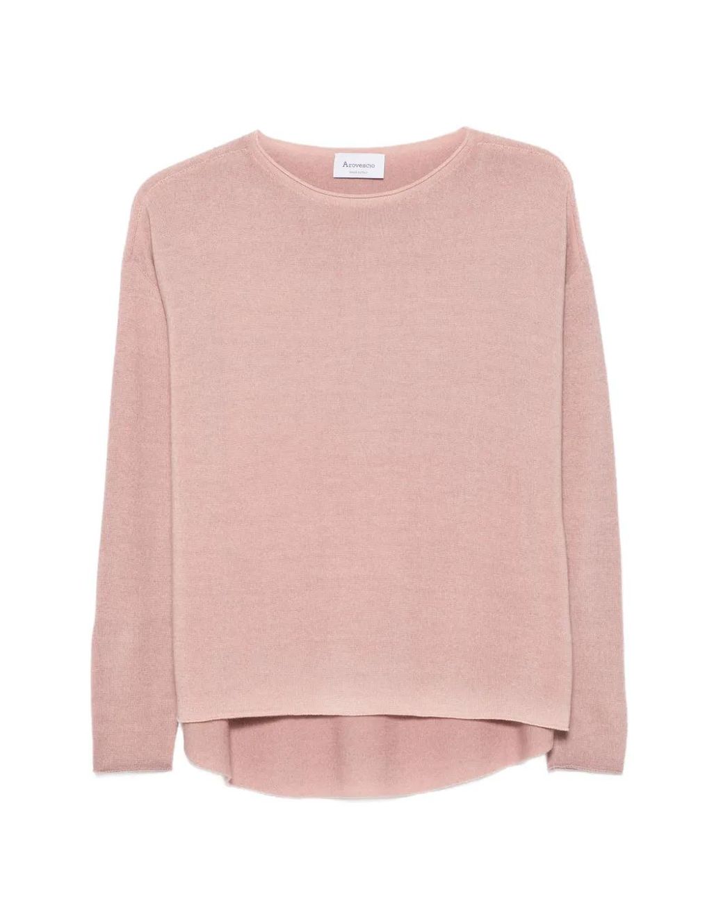 AROVESCIO Pink Drop-Shoulder Sweater
