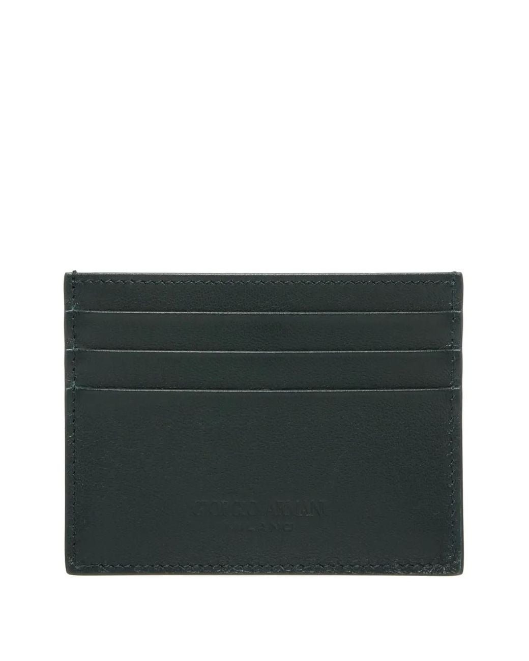 Giorgio Armani Black Logo-Debossed Cardholder for men
