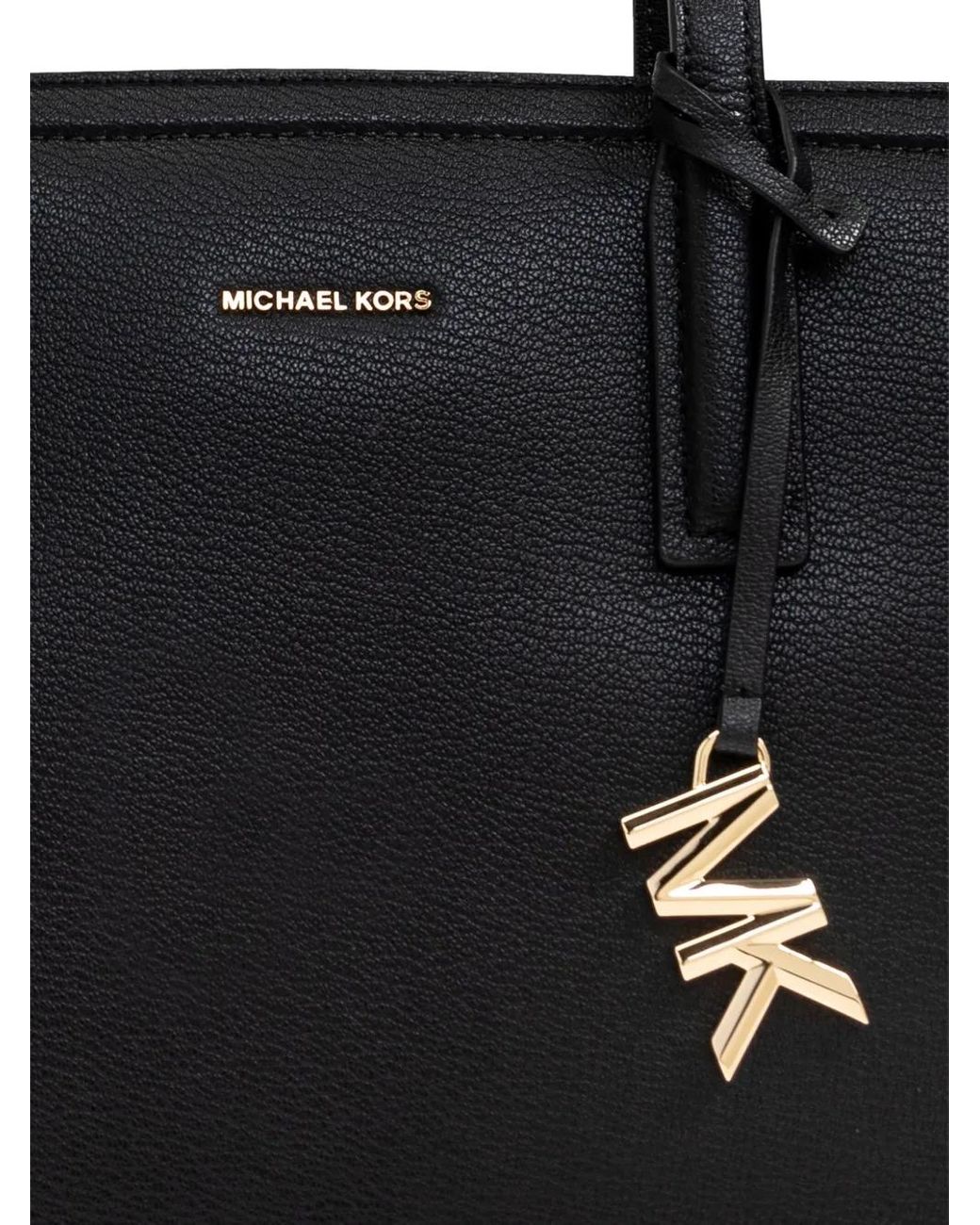 MICHAEL Michael Kors Black Logo-Charm Shoulder Bag