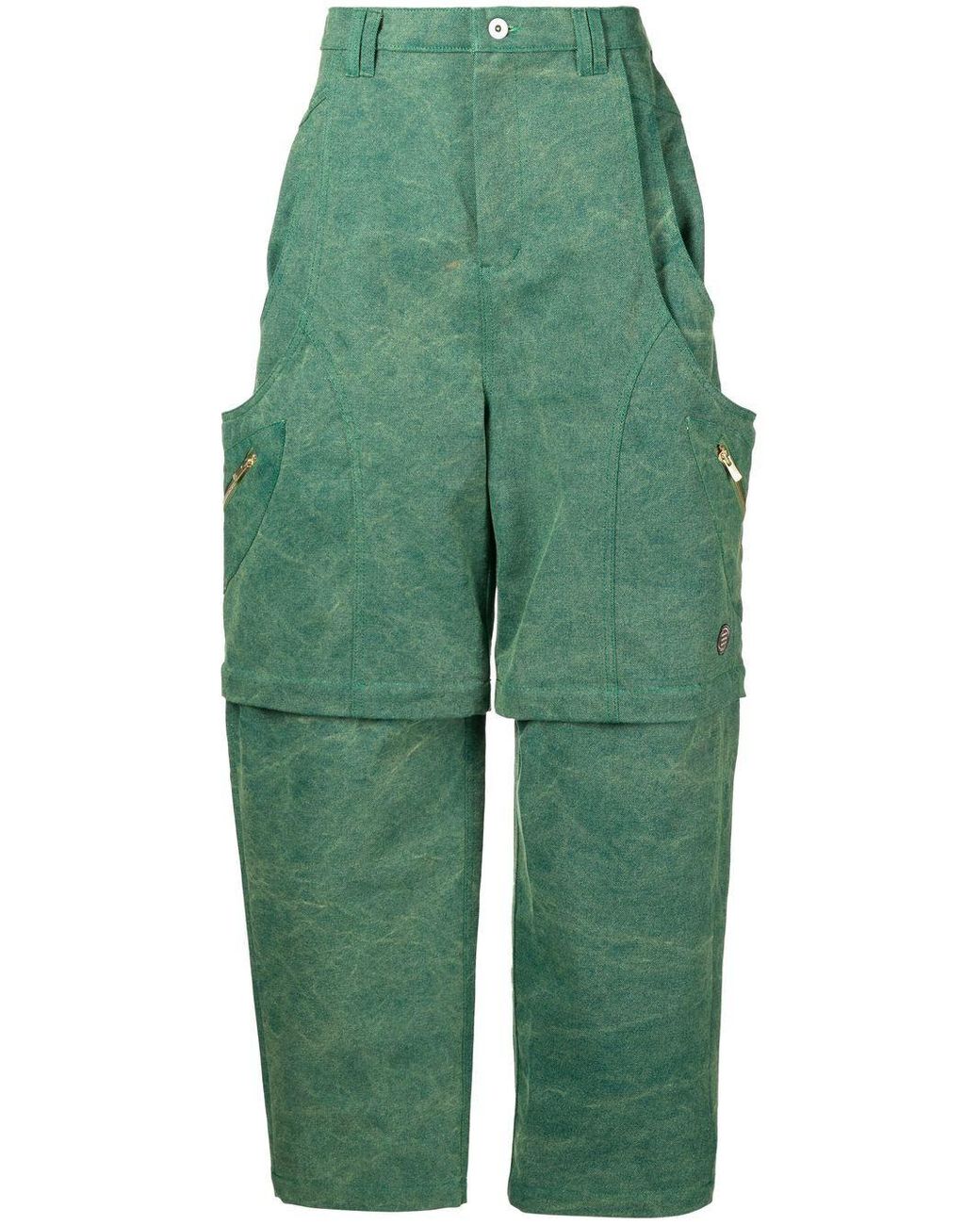 NAMESAKE Zollner Detachable-knee Tapered Jeans in Green for