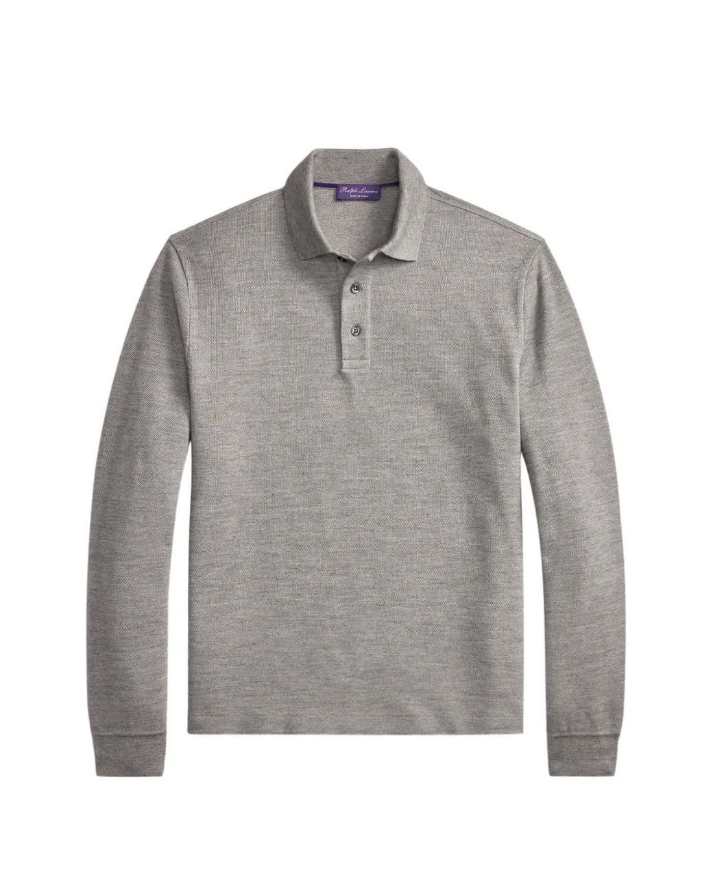 Ralph Lauren Gray Polo Piqué À Manches Longues for men
