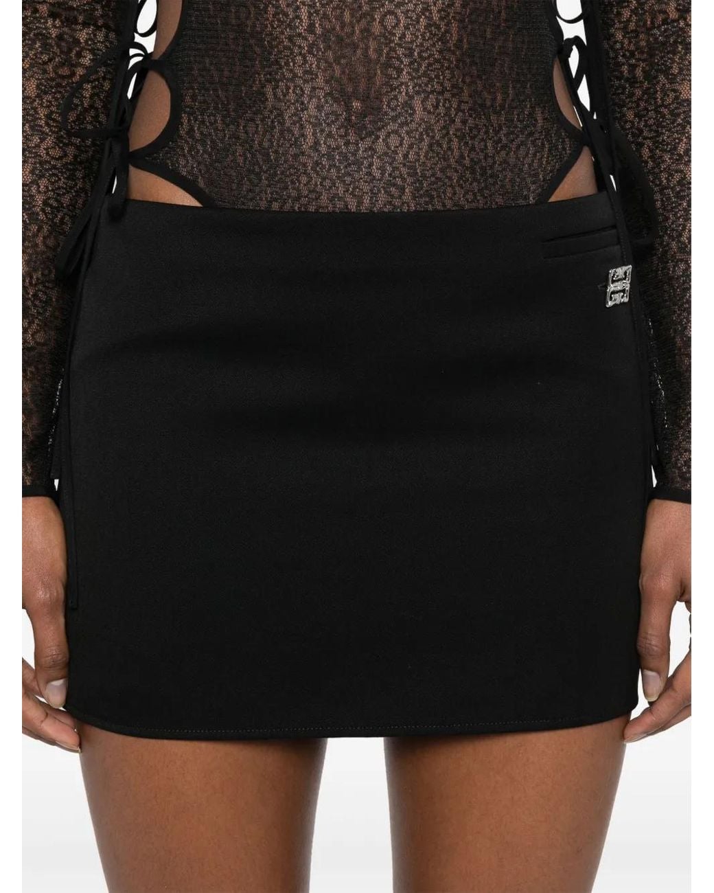 Givenchy Black Wool Mini Skirt