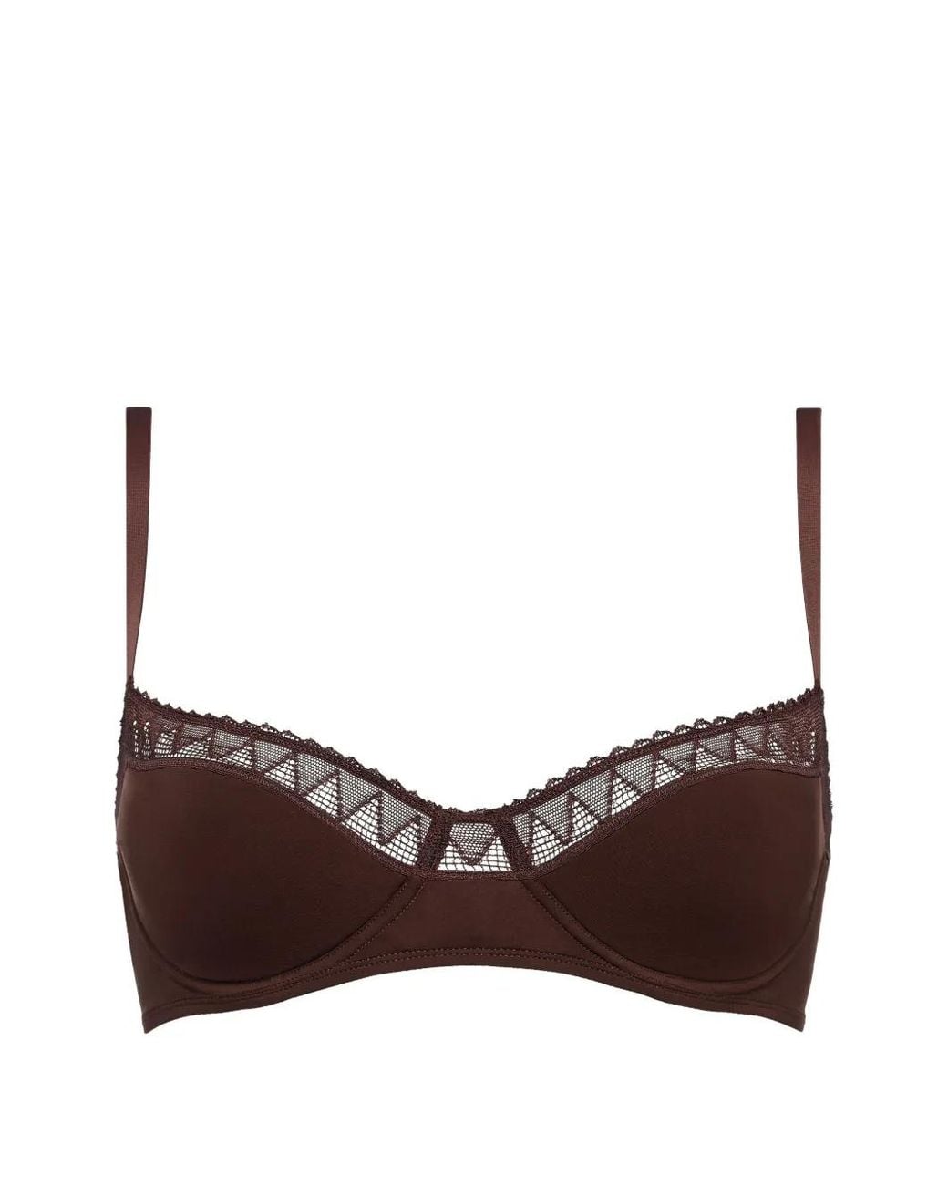 Eres Brown Chérir Lace-Trim Padded Bra