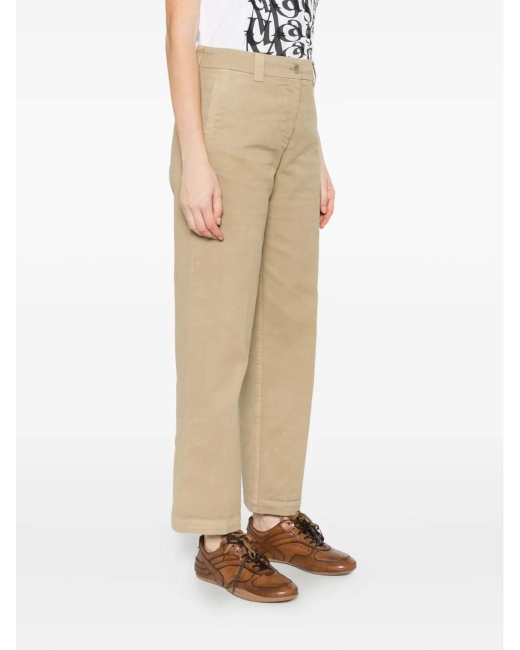 Aspesi Natural Pantalon Évasé À Boutonnière