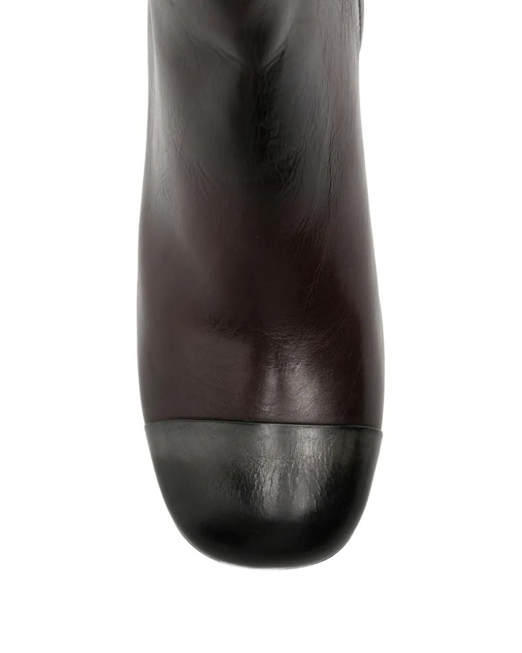 Miu Miu Black Cap-Toe Block-Heel Boots
