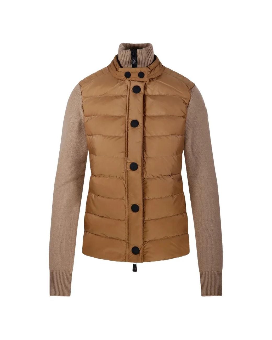 Moncler Brown Quilted Panelled Jacket