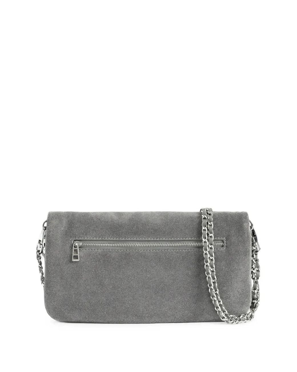 Zadig & Voltaire Gray Rock Suede Clutch Bag