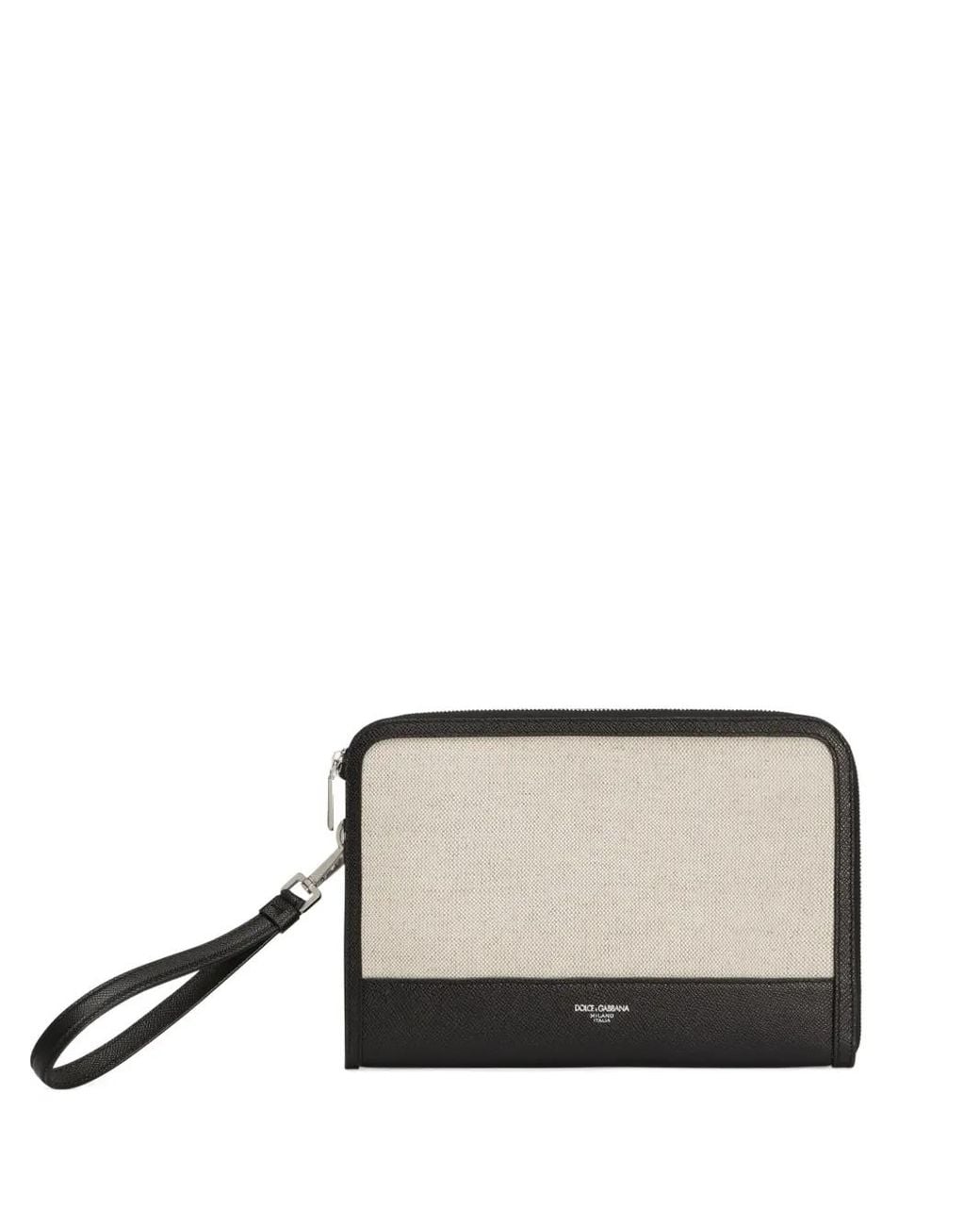 Dolce & Gabbana White Canvas Clutch Bag for men