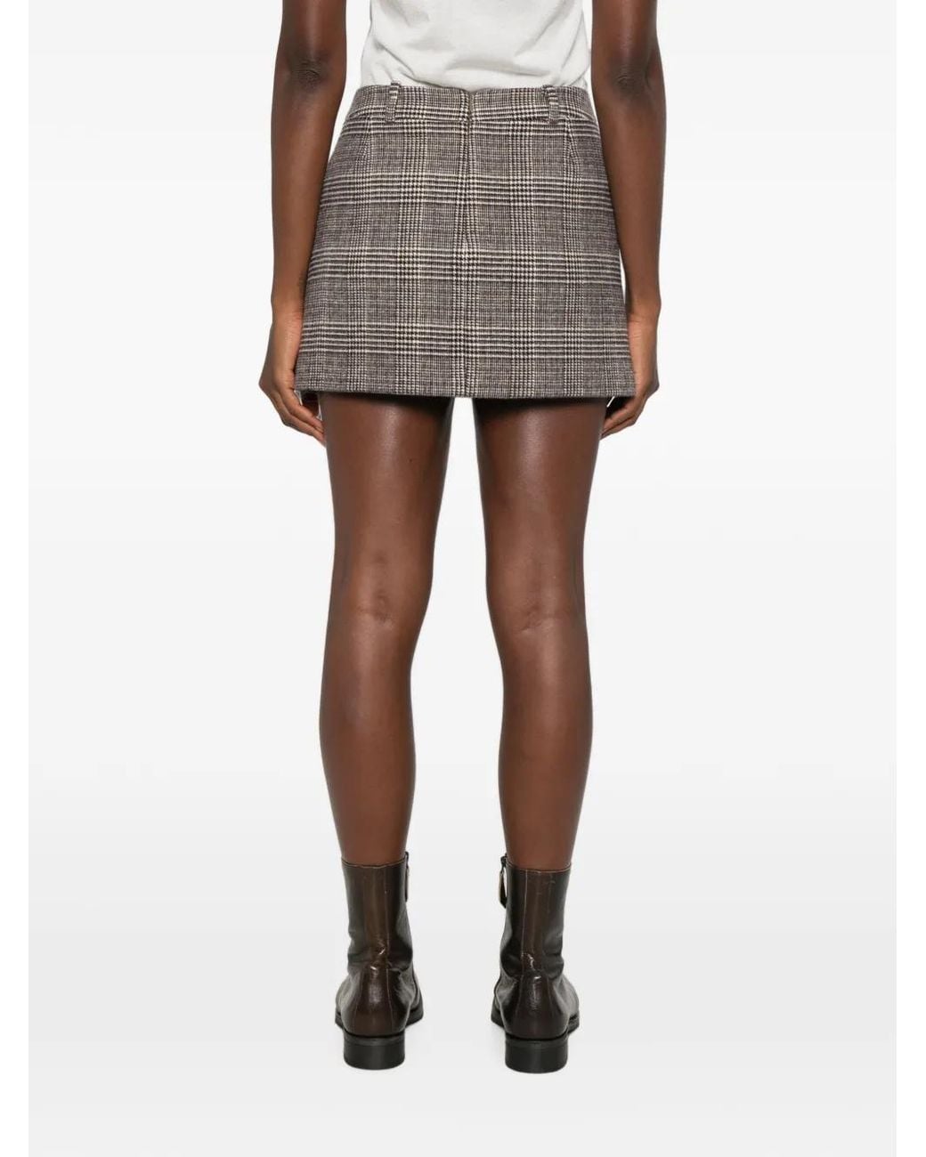 Ermanno Scervino Gray Check-Pattern Mini Skirt