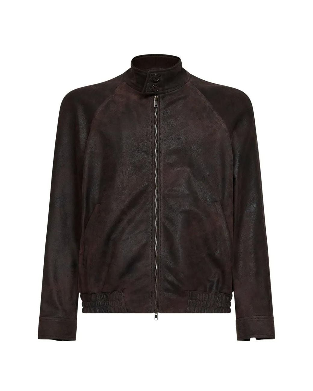 Salvatore Santoro Black Buttoned-Collar Raglan Jacket for men