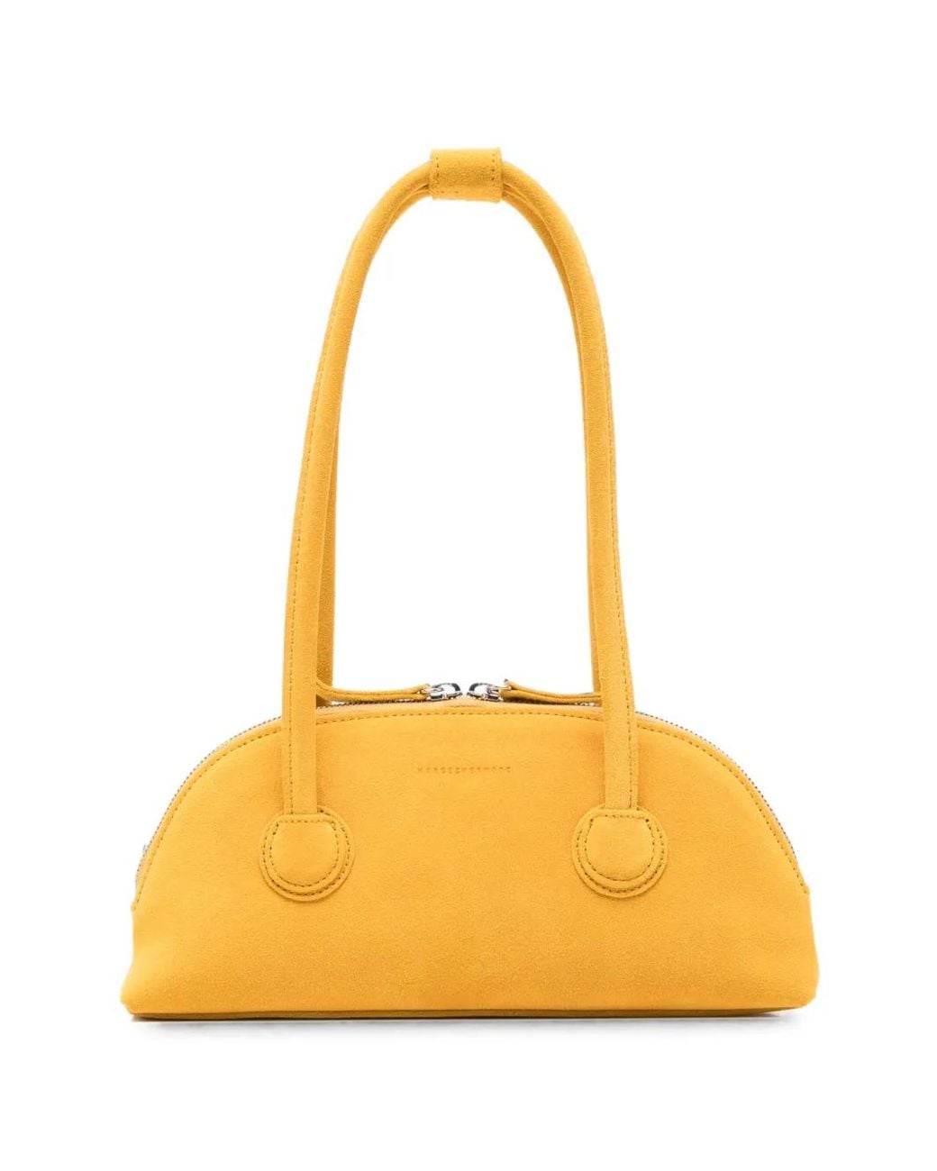 MARGE SHERWOOD Yellow Bessette Suede Half-Moon Tote Bag