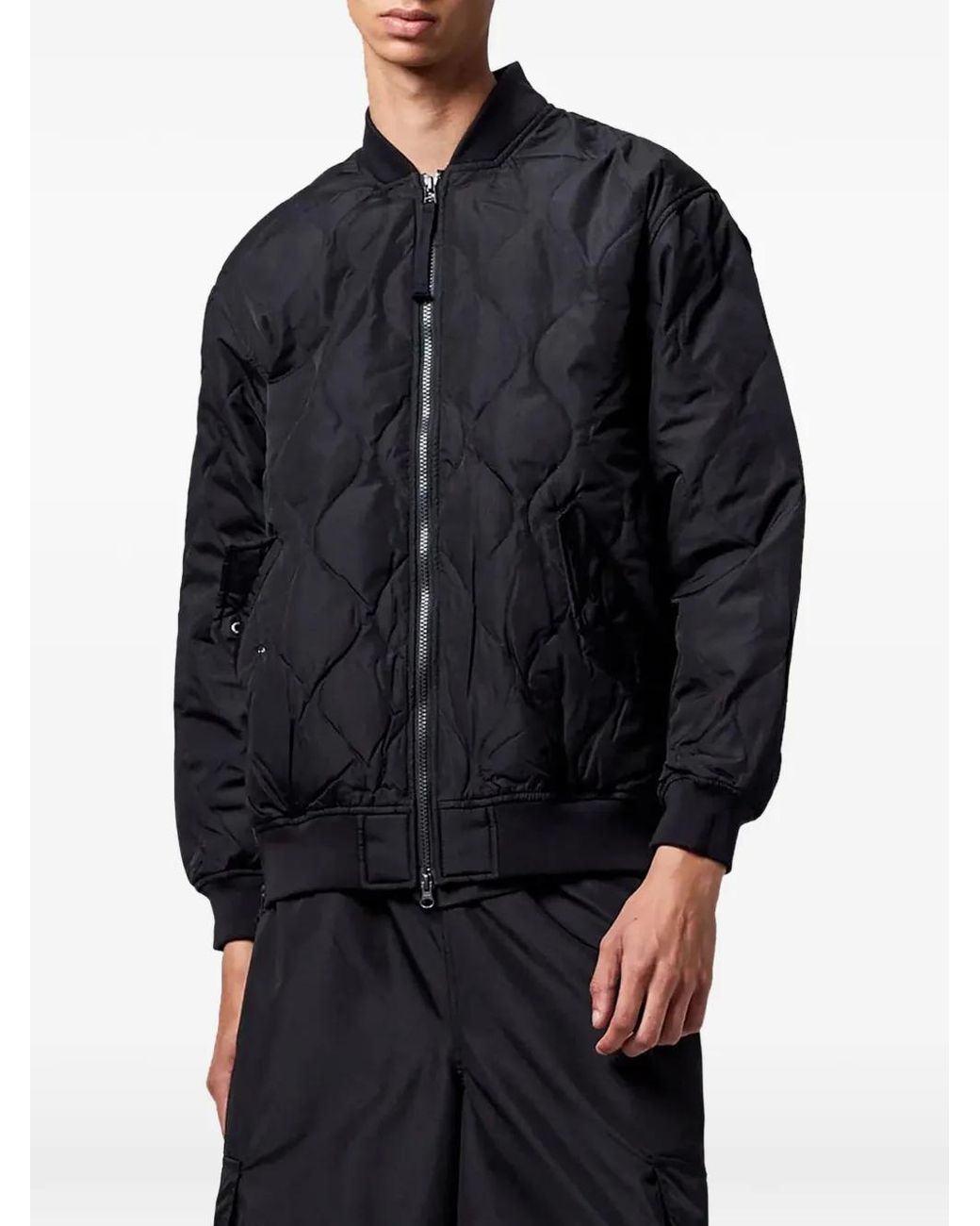 Taion Blue Ma-1 Quilted Bomber Jacket for men