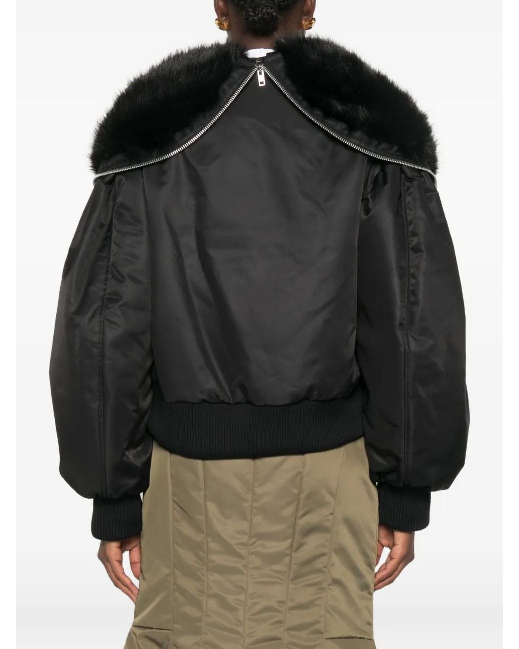 Simone Rocha Black Hooded Bomber Jacket