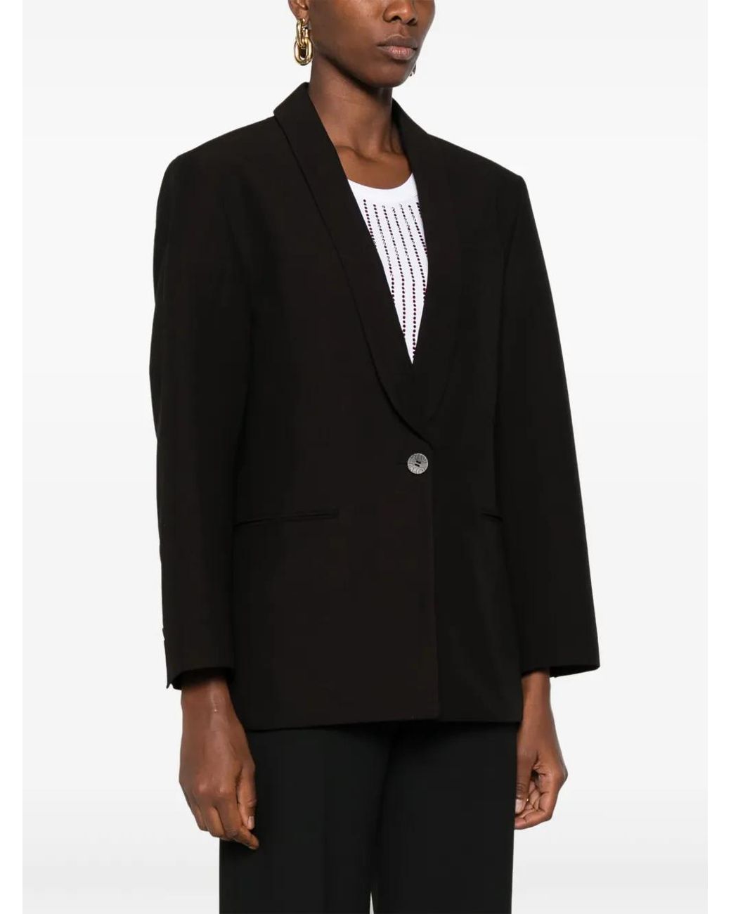 HUGO Black Logo-Appliqué Blazer