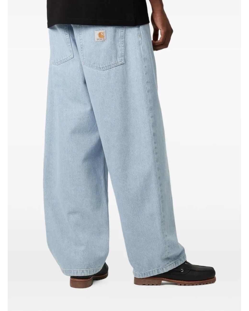 Carhartt Blue Logo-Label Five-Pocket Jeans for men