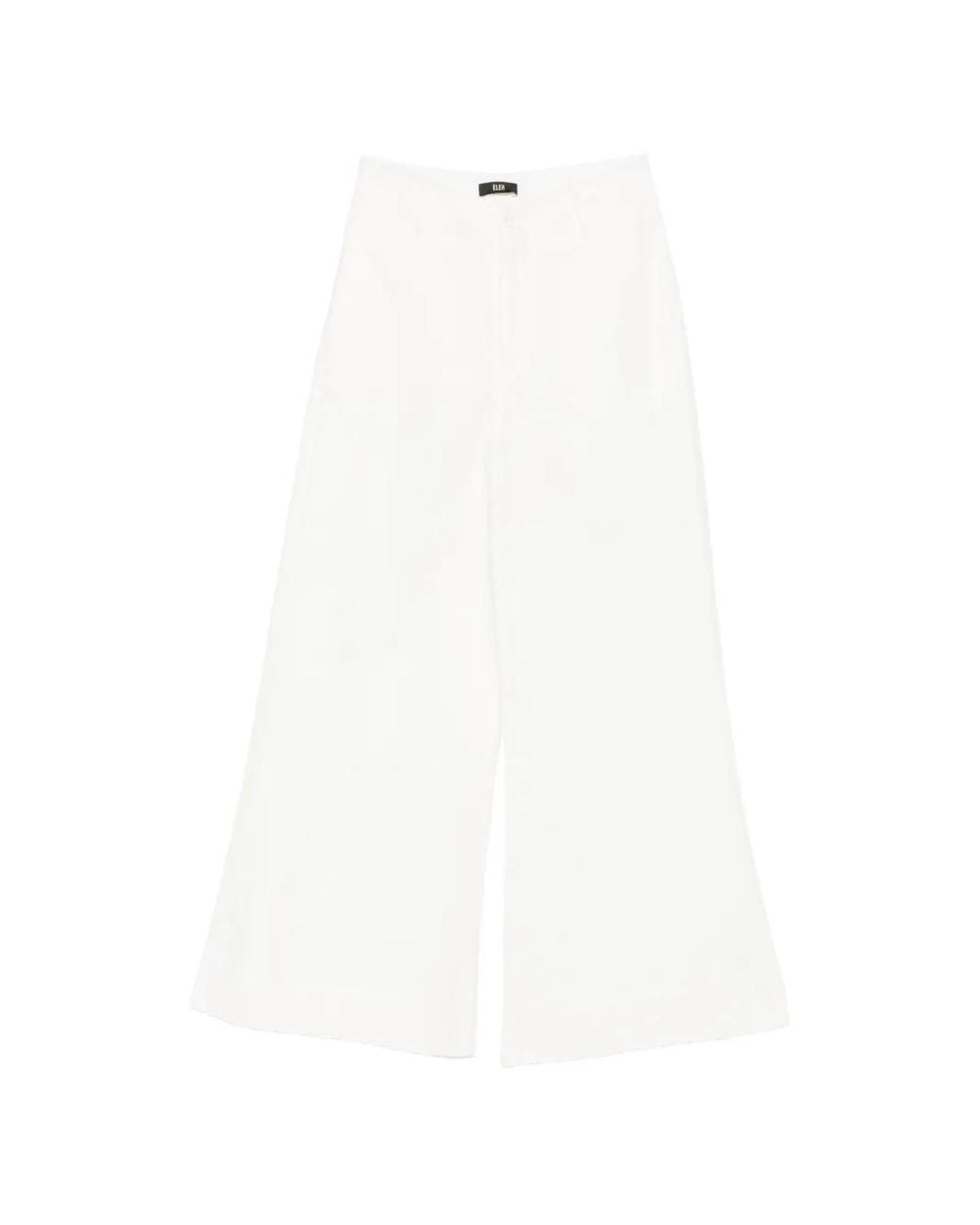 ELEH White Pantalon Ample À Taille-Haute