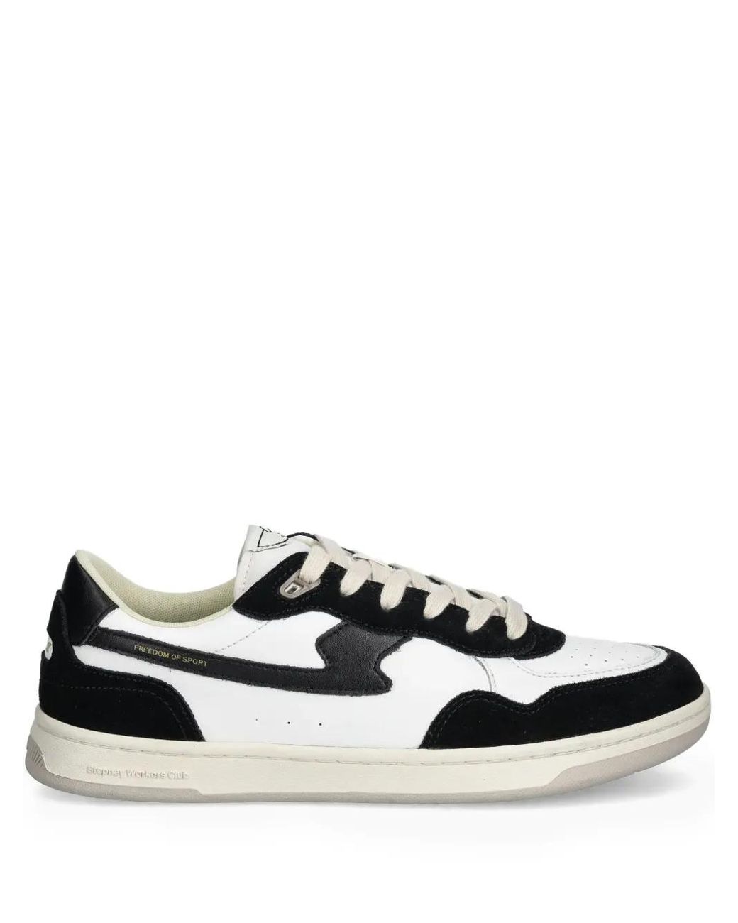 Stepney Workers Club Black Pro-Cup Leather Panel Sneakers for men