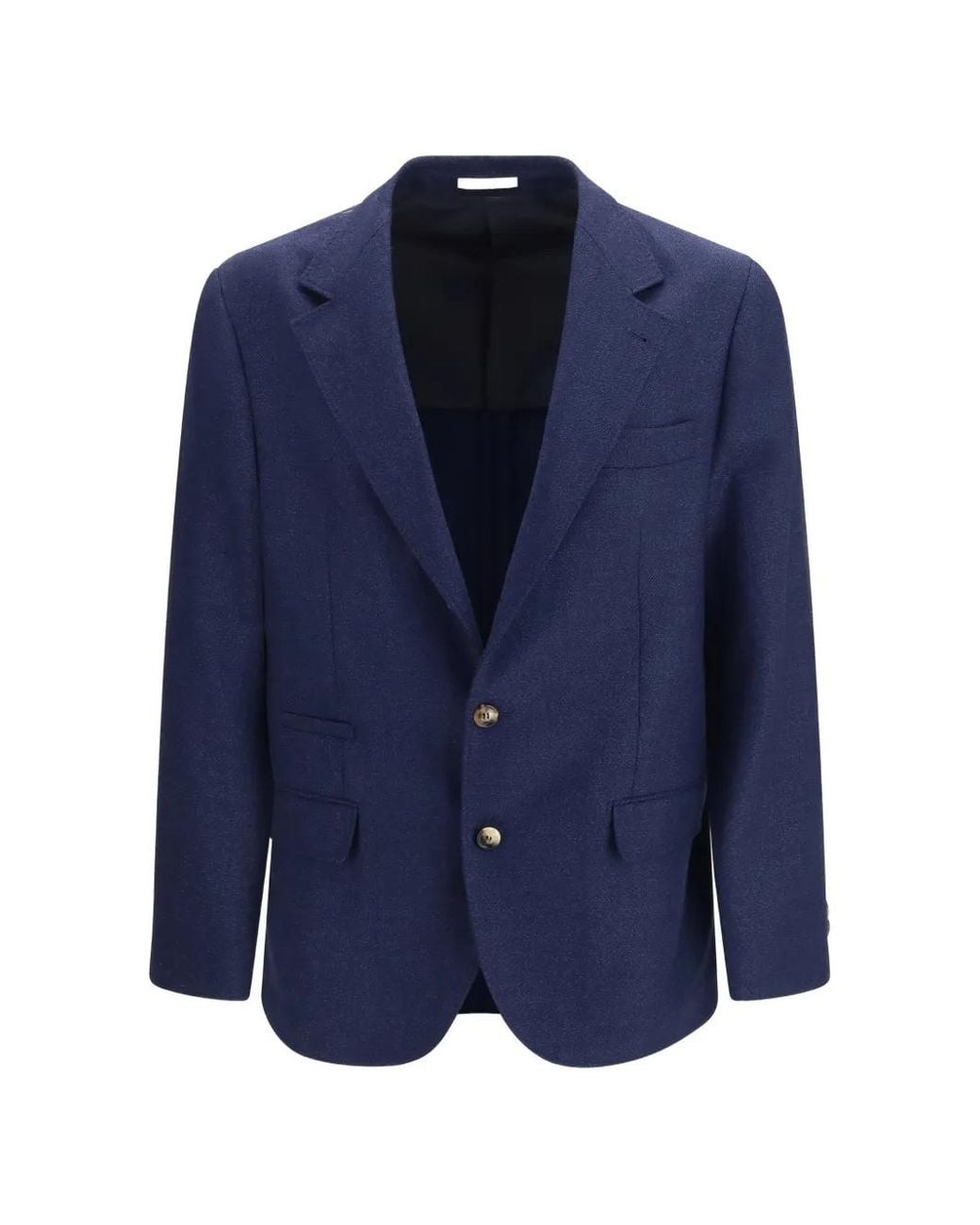 Brunello Cucinelli Blue Notched-Lapel Single-Breasted Jacket for men