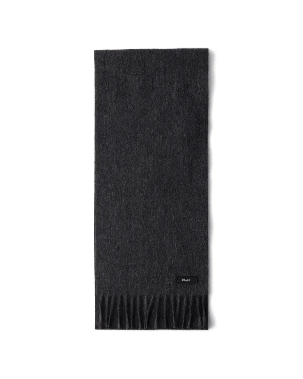 Prada Black Solid Cashmere Scarf for men