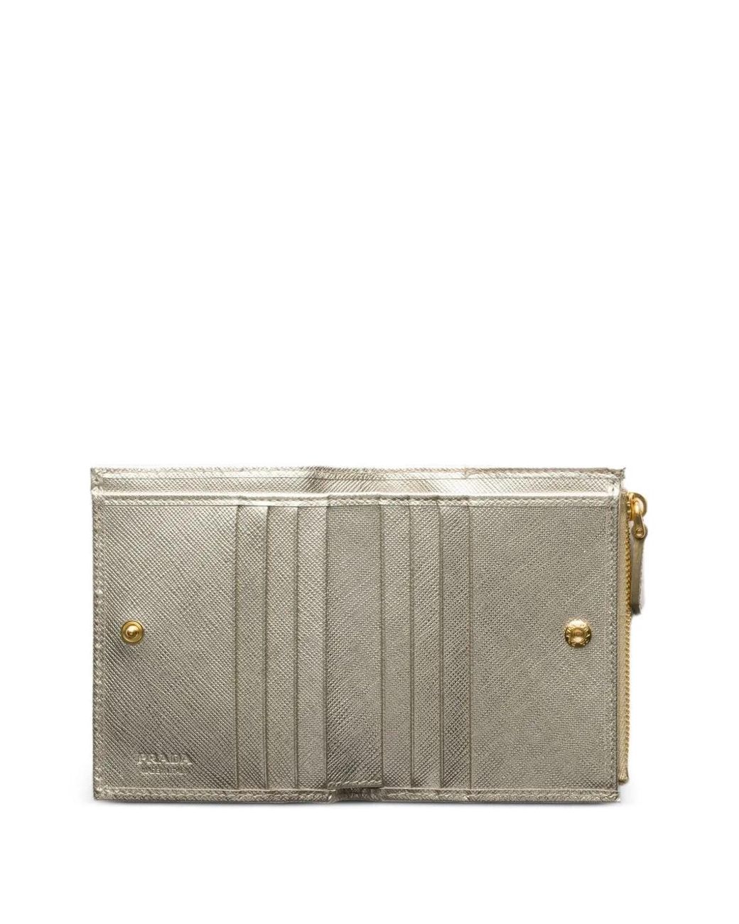 Prada Gray Small Leather Wallet