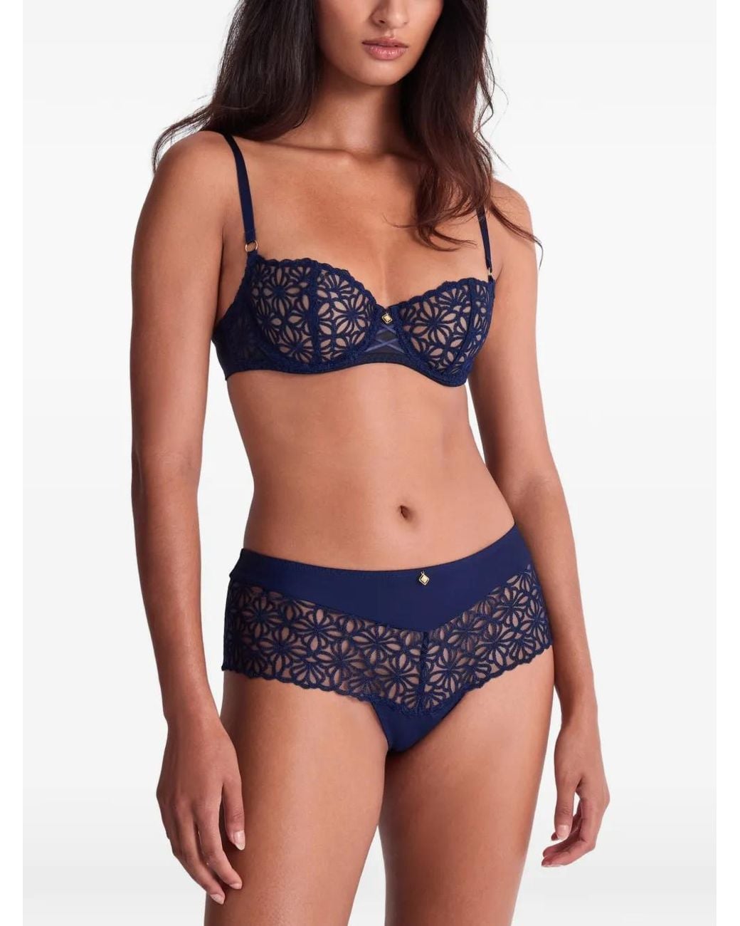 Aubade Blue Culotte Secret Memories À Broderies