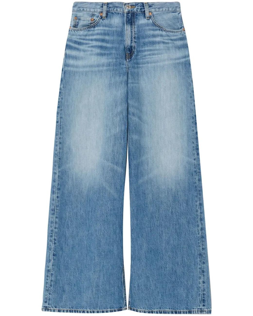 Re/done Blue Low Rider Loose Jeans