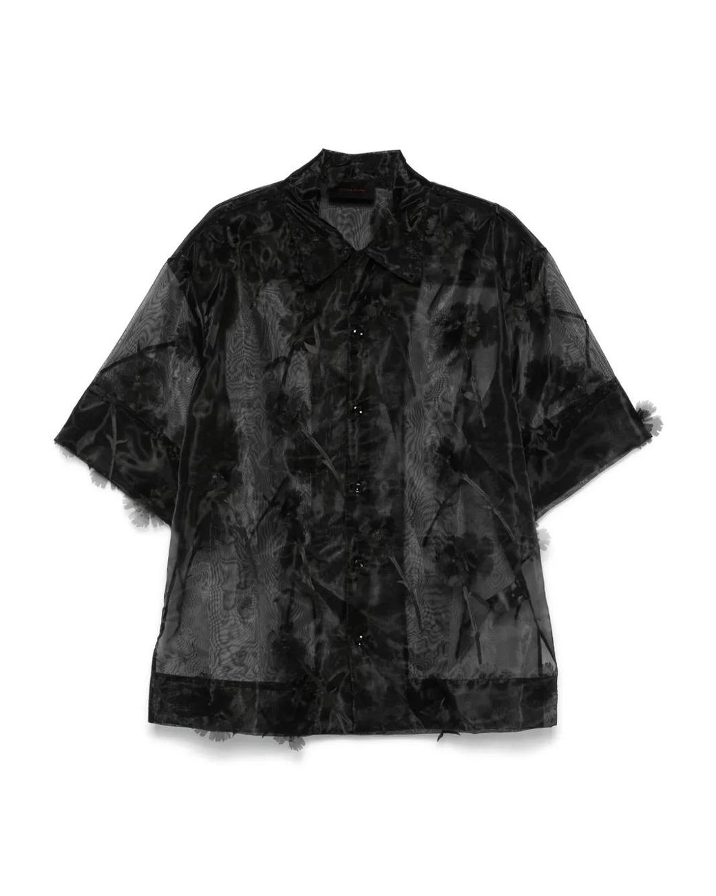 Simone Rocha Black Sheer Shirt for men