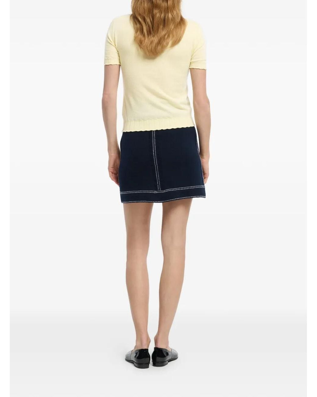 Barrie Yellow Ribbed Detail Top