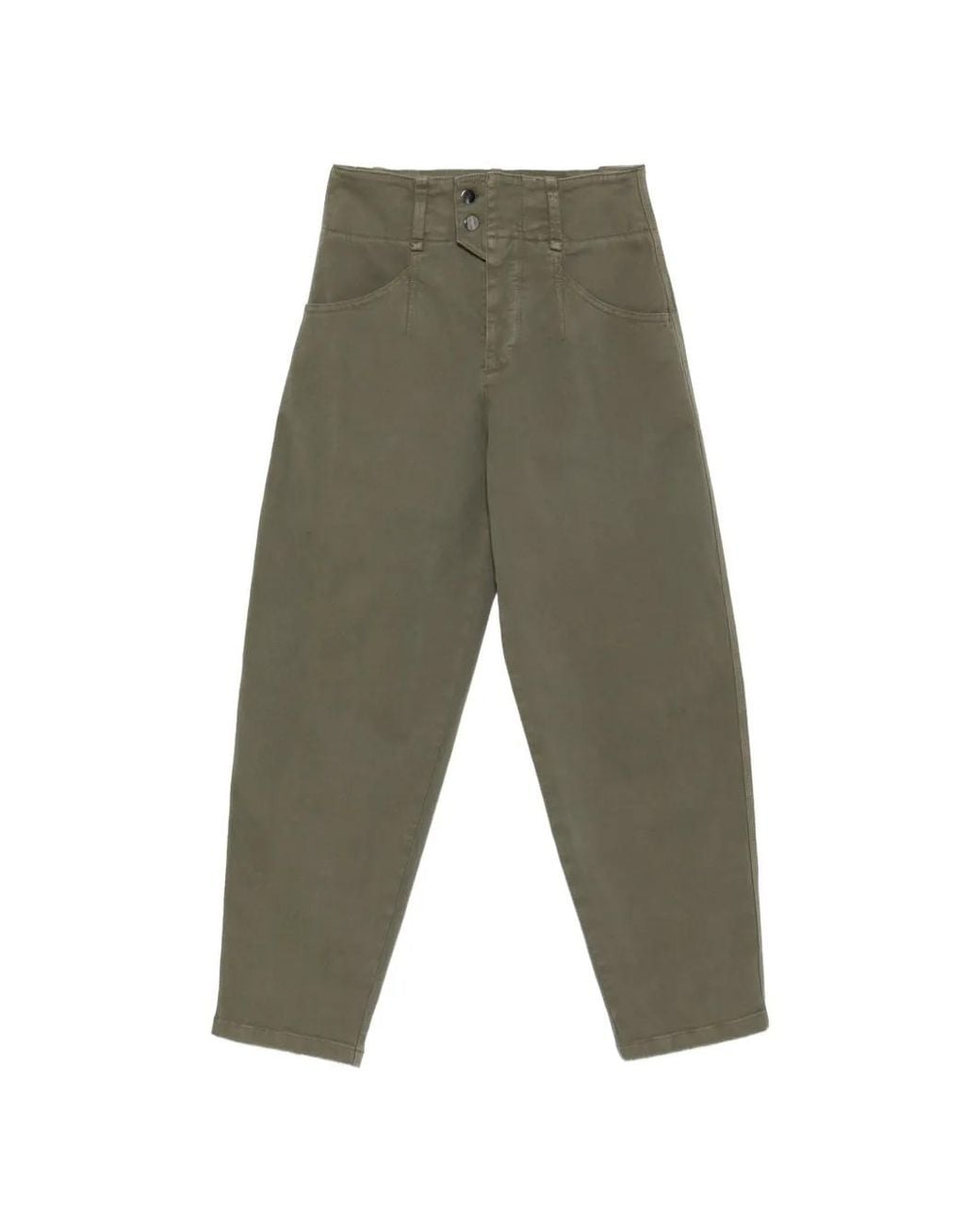 Lorena Antoniazzi Green High-Waisted Straight-Leg Trousers