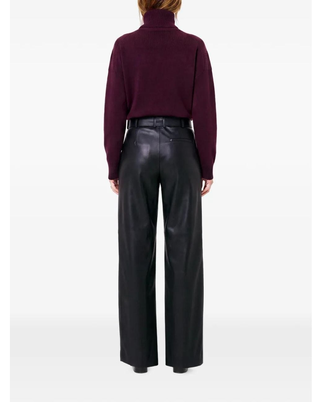 Nicholas Purple Roll-Neck Drop-Shoulder Sweater