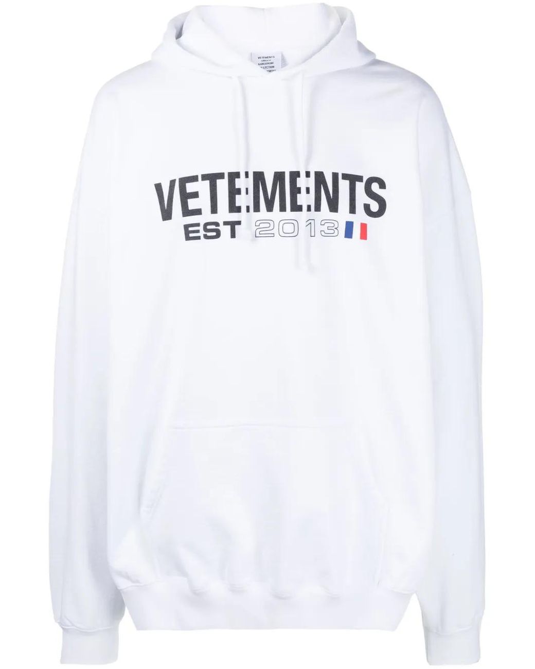 Vetements White Logo-Print Cotton-Blend Hoodie