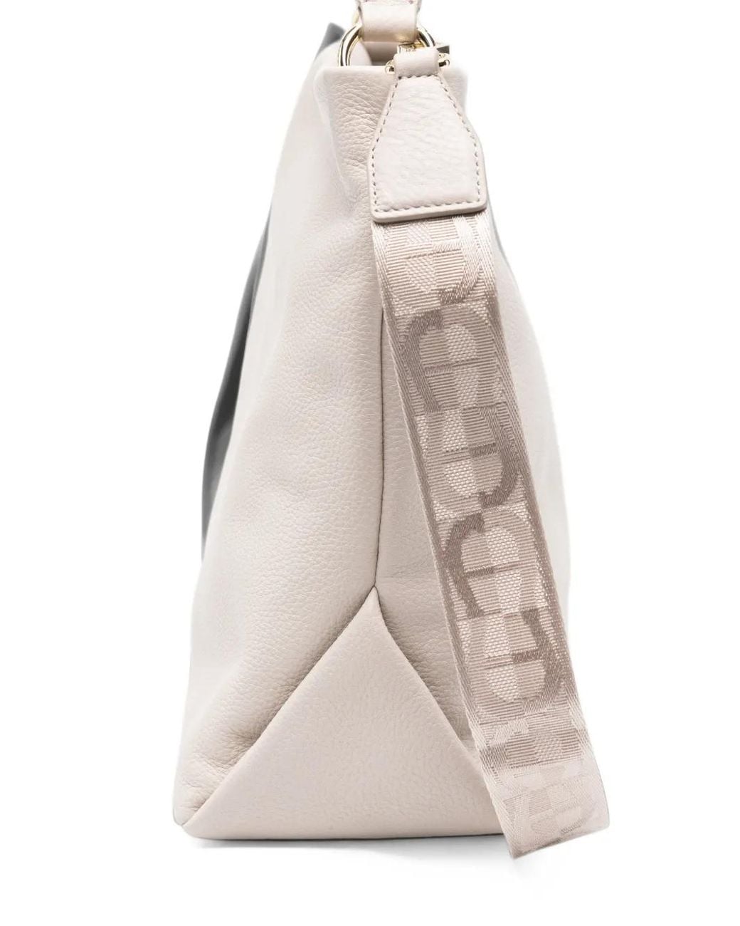 Aigner Natural Paola Grained Leather Shoulder Bag