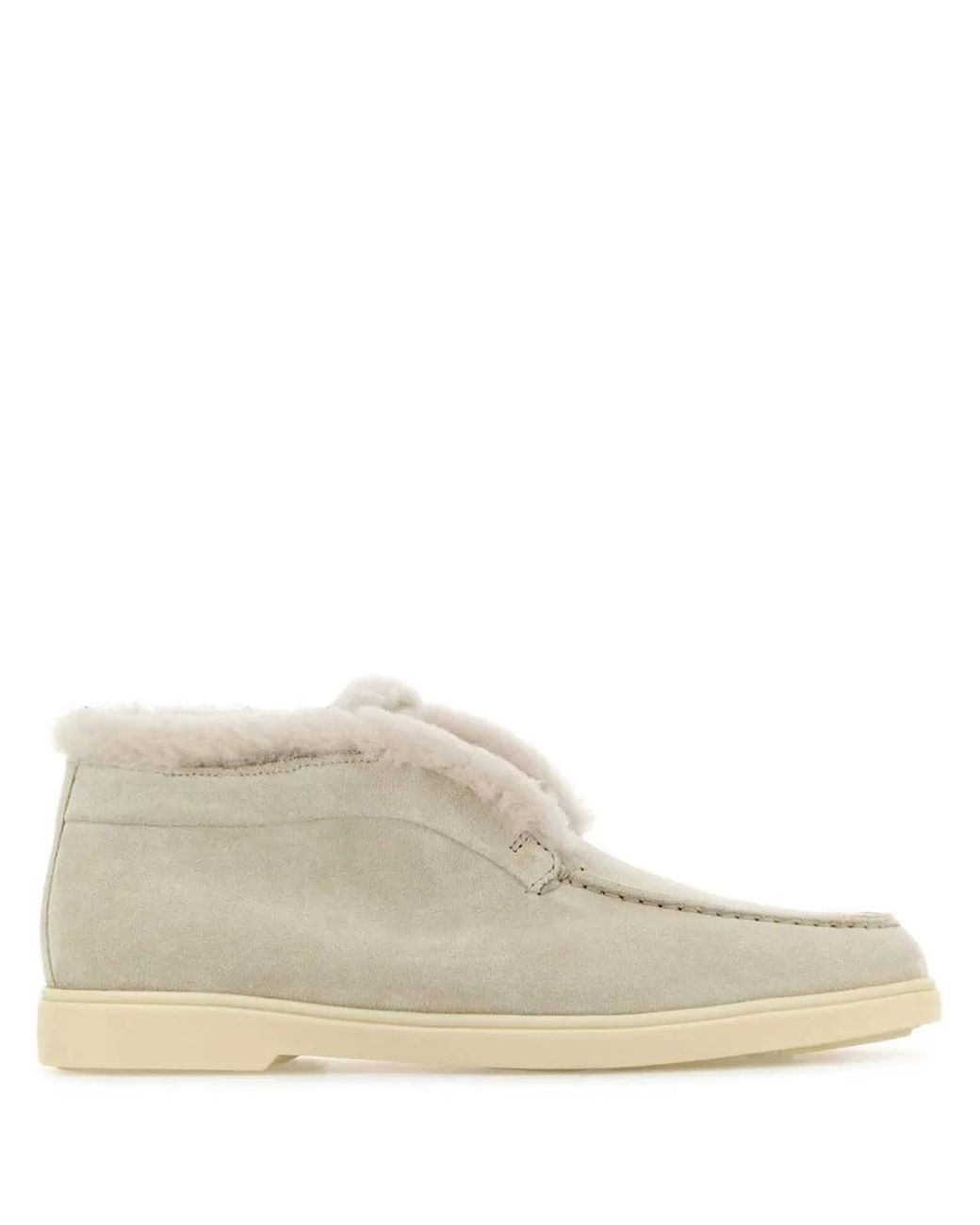 Santoni White Leather Ankle Boots